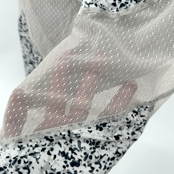 Athleta Leggings Womens Small Mesh Panels Activewear White Sandstone Salutation - Picture 5 of 9